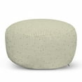 thumbnail image 1 of Abstract Pouf Cover with Zipper, Natural Inspiration Symmetrical Circular Minimal Dots Print, Soft Decorative Fabric Unstuffed Case, 30" W X 17.3" L, Grey Yellow Eggshell, by Ambesonne, 1 of 5