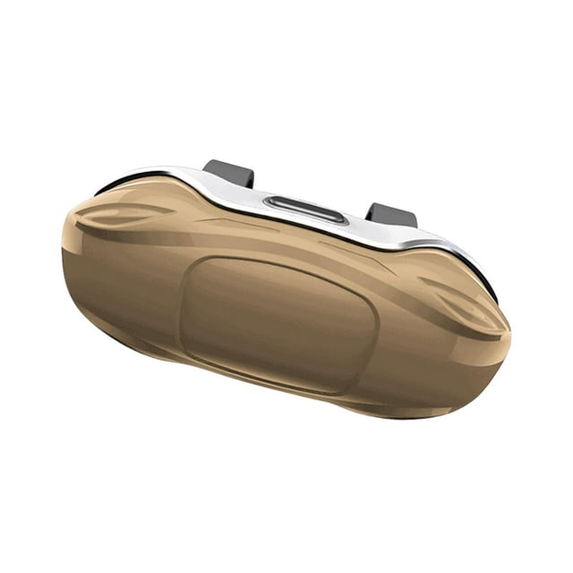 Bunblic Porte-Lunettes pour Pare-Soleil de Voiture, Organisateur de Pare-Soleil Portable, Coque Rigide, Robuste, Rangement pour Lunettes Beige