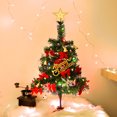 thumbnail image 1 of Dvkptbk Christmas 24'' Tabletop Mini Christmas Tree Set , Artificial Mini Christmas Pinaster Tree with Led String Lights & Ornaments for Diy Christmas Decorations, 1 of 7