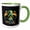 Green/White, variant on 3drose, Nature Is Calling Text and a Colorful Mountains. Happy Camper Gift, 11oz Two-tone Green Mug