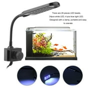 28 LED Aquarium Fish Tank Clamp Lamp Light White Blue Color Lighting With Clipon sale