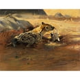 thumbnail image 2 of Wilhelm Kuhnert 18x15 Black Ornate Wood Framed Double Matted Museum Art Print Titled - Hyane (1905), 2 of 5