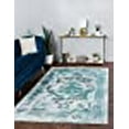 thumbnail image 3 of Unique Loom Sofia Collection Area Traditional Vintage Rug, French Inspired Perfect for All Home Décor, 6' 0 x 9' 0 Rectangular, Turquoise/Light Blue, 3 of 10