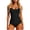#0028-Black, variant on Womens Solid Color Tankini Set Built-in Bra Camisole Top with Bottom Split Swimsuit