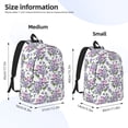 thumbnail image 3 of Naloa Violets Flowers Canvas Backpack for Men Women Rucksack Casual Travel Daypack College Tote Satchel Bookbag for Teens-Medium, 3 of 7