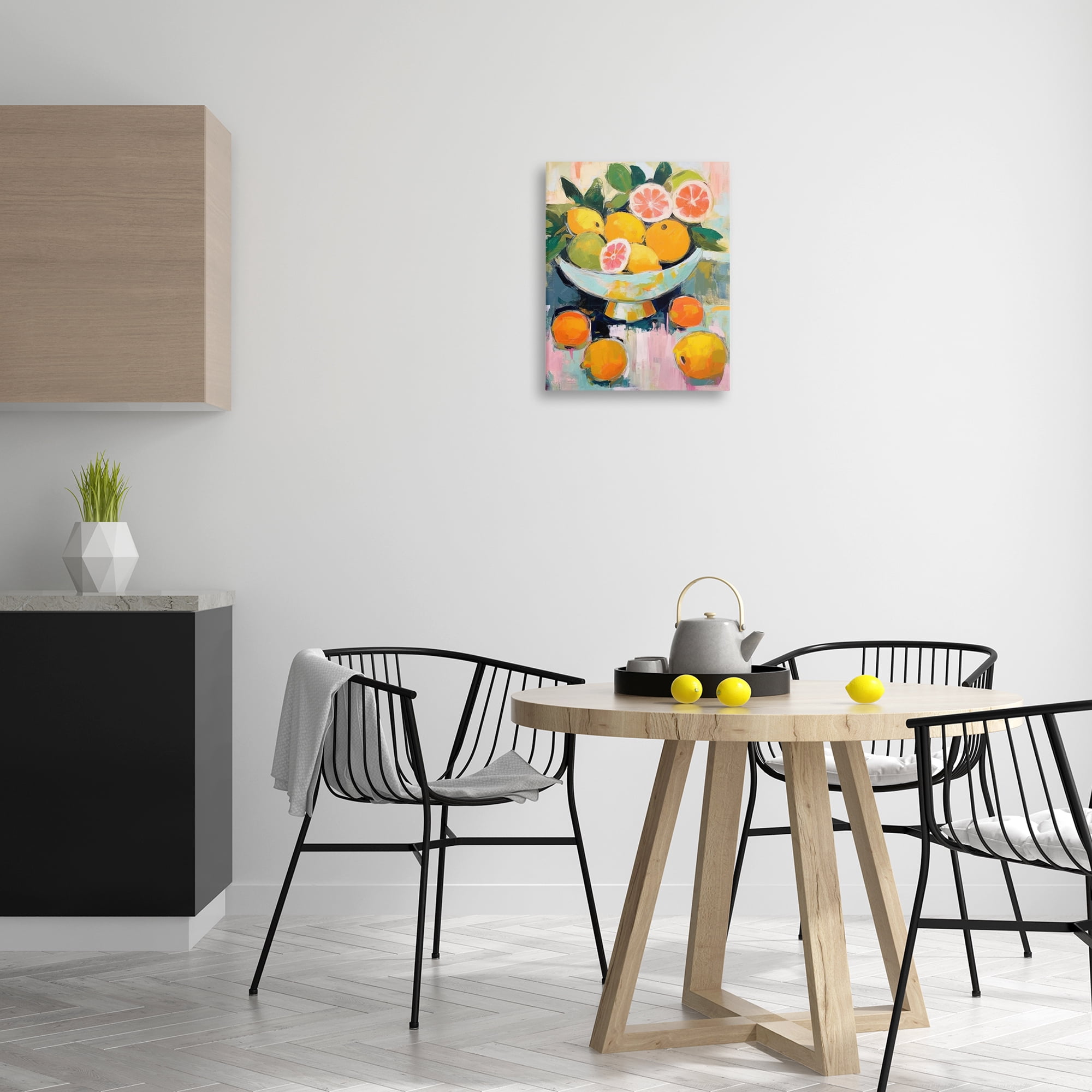 Stupell Industries Abstract Citrus Still Life Food & Beverage Painting Wrapped Canvas Art Print Wall Art, 16 x 20