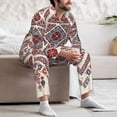 thumbnail image 5 of Wukai Fashion Tatreez2 Men's Long-Sleeve Pajama Set - Comfortable Sleepwear with Button-Down Shirt and Pants-X-Large, 5 of 6