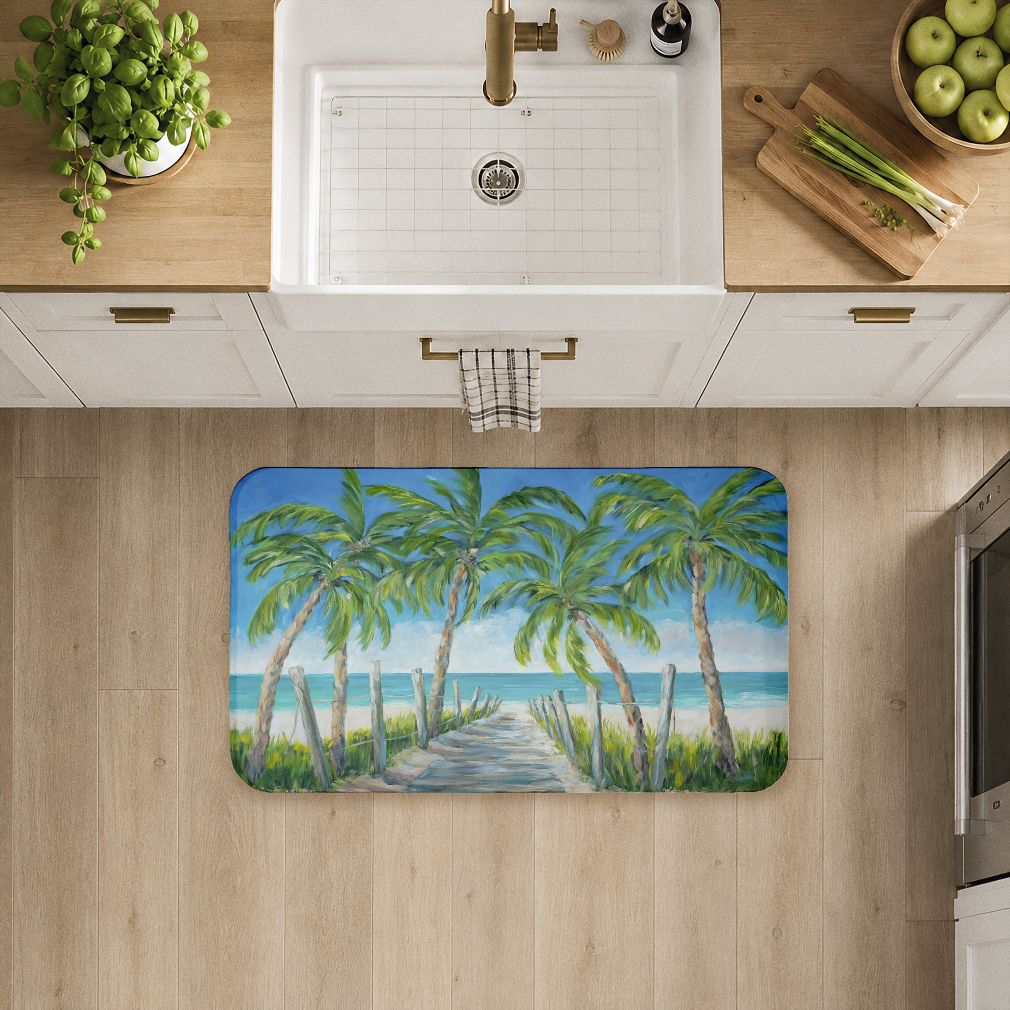 Stupell Industries Beach Path Lined with Palms Printed Anti-Fatigue Floor Mat, design by Julie DeRice