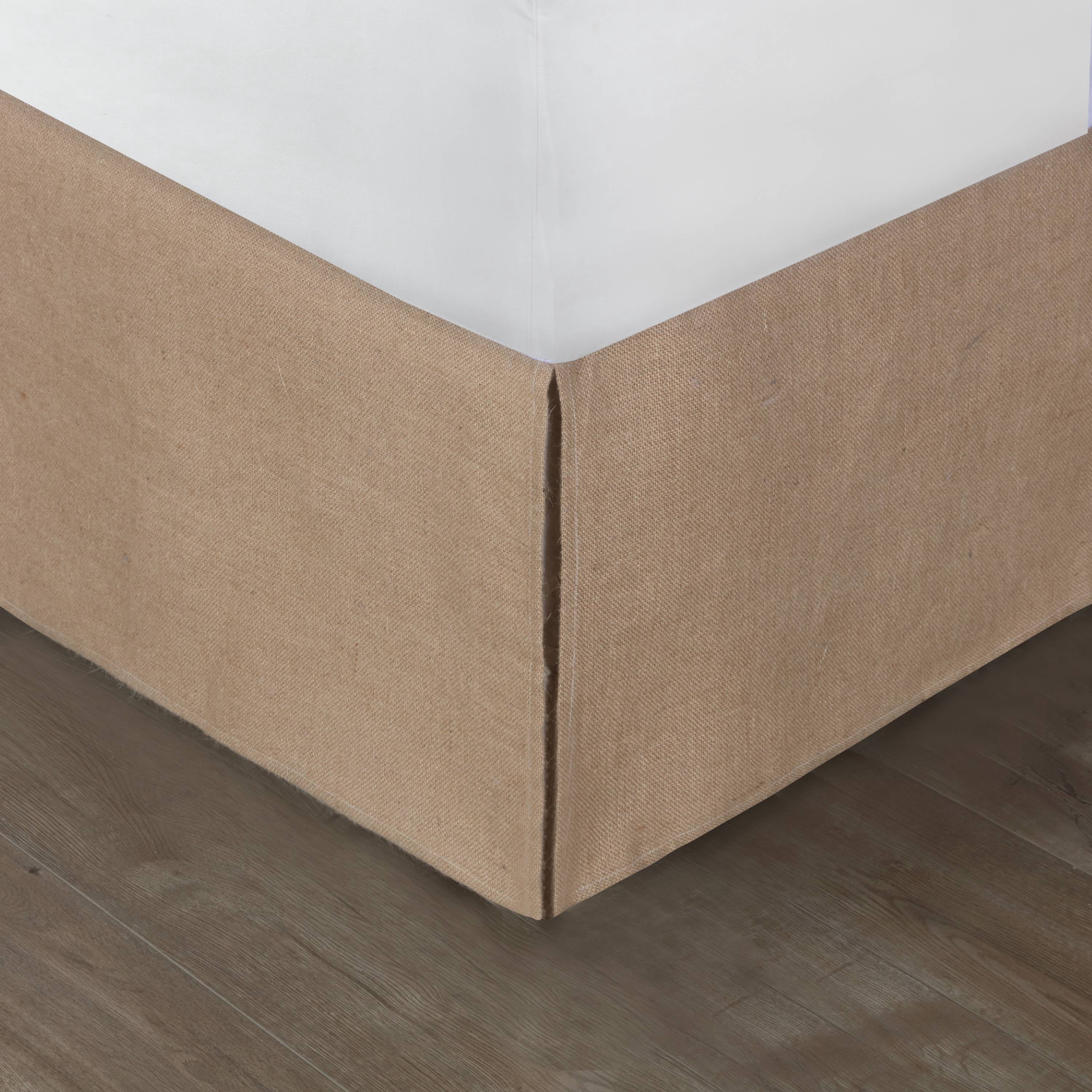 Global Trends Burlap Bed Skirt, Natural, King, 15-Inch Drop Length
