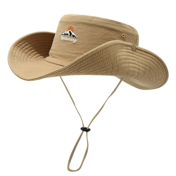 Sombrero vaquero unisex para el sol: gorra de pescador de ala ancha para senderismo y acampada