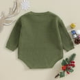 thumbnail image 6 of Baby Boy Girl Merry Christmas Sweater Rompers Candy Cane Embroidery Chunky Knit Sweater Bodysuit Xmas Holiday Fall Winter Outfit, 6 of 8