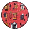 thumbnail image 5 of 9.84in Red Minimalist Creative Pattern PVC Canvas Wall and Table Clock with Canvas Texture, Black or Gold Hands, 5 of 11