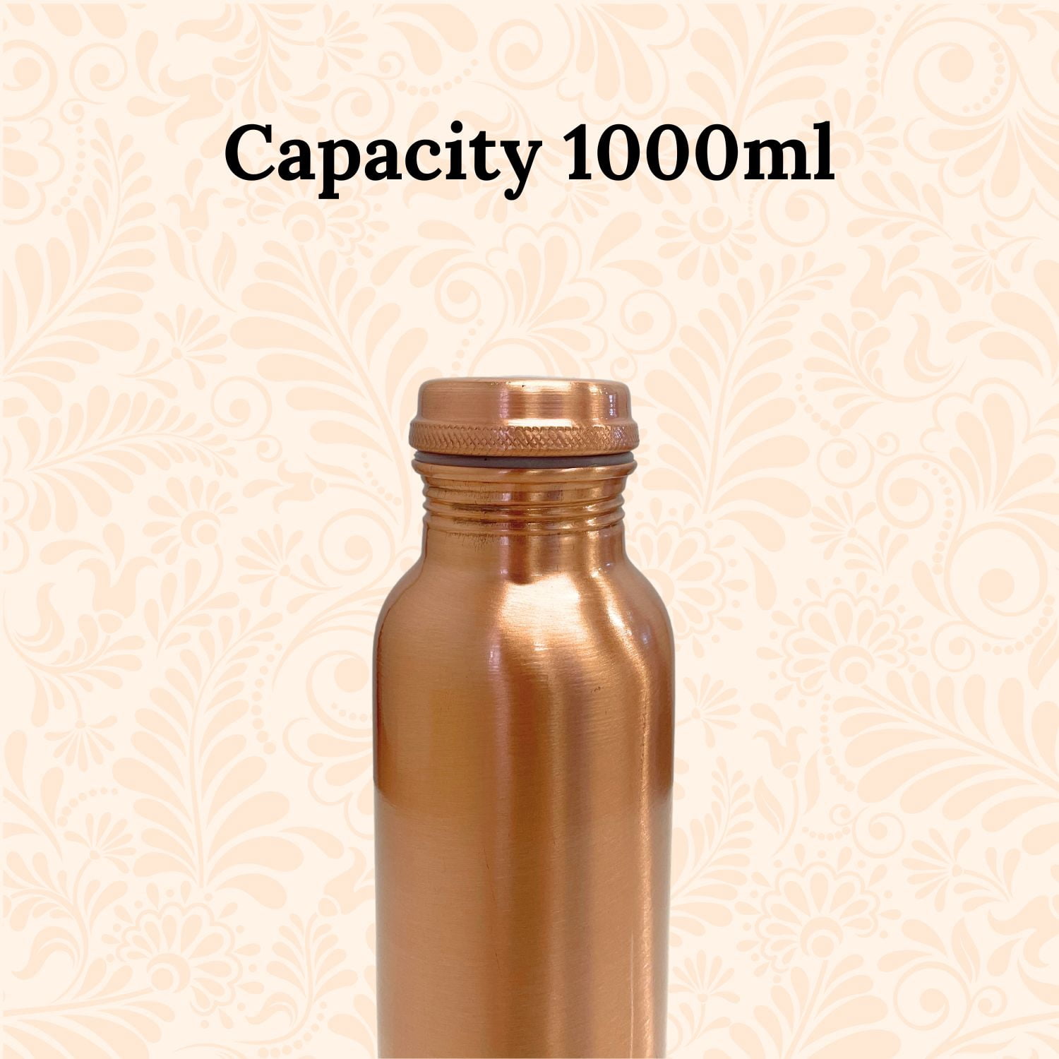 SuperGeneriX 34 oz Copper Water Bottle - Leakproof Travel Bottle (Copper Plain)