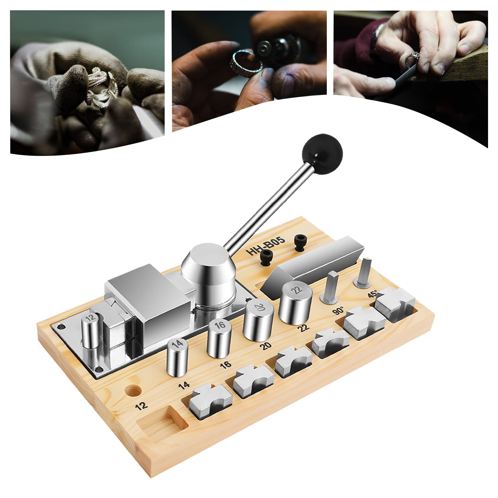 Peakora Ring Bending Tool Ring Bender Multi-functional Ring Bending Kit Earring Ring Bending Machine Metal Ring Earring Jewelry Crafts Making Processing Ring Bending Tool Set