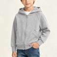 thumbnail image 2 of SDNall Boys Solid Color Hooded Full-Zip Coat, Relaxed Fit Wind Blocking Everyday Outerwear, Autumn Weekend Camping Travel School Casual Coats for Boys 1-12 Years, 2 of 7