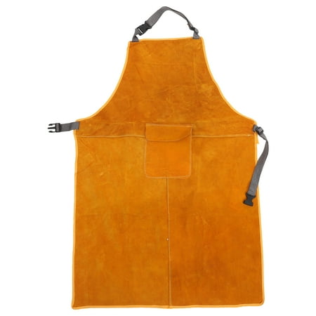 

Leather Welding Protective Clothing Apron Thicken Electric Welding Protective Clothing with Pocket Wear-resistant Anti-scalding Fireproof Free Size (Orange)