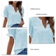 thumbnail image 5 of Camisa de gasa con pompones Nikou para mujer manga corta abullonada, 5 of 6