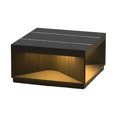 thumbnail image 3 of thinsony Square Metal Striped Decor LED Waterproof Black Solar Fence Post Light, 3 of 9