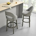 thumbnail image 6 of XDECO Swivel Bar Stools Set of 2, Velvet Upholstered bar Chairs, Barstools Counter Height with Back and Footrest for for Bar, Kitchen Island, Dining Room,Grey, 6 of 7