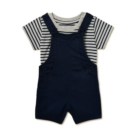 

Wonder Nation Baby Boys Overalls and Tee 2-Piece Set Sizes 0-24 Months