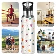 thumbnail image 7 of Yayeee 33oz Insulated Water Bottle Double Wall Stainless Steel with Flip Straw Lid, Beige Stars, 7 of 7