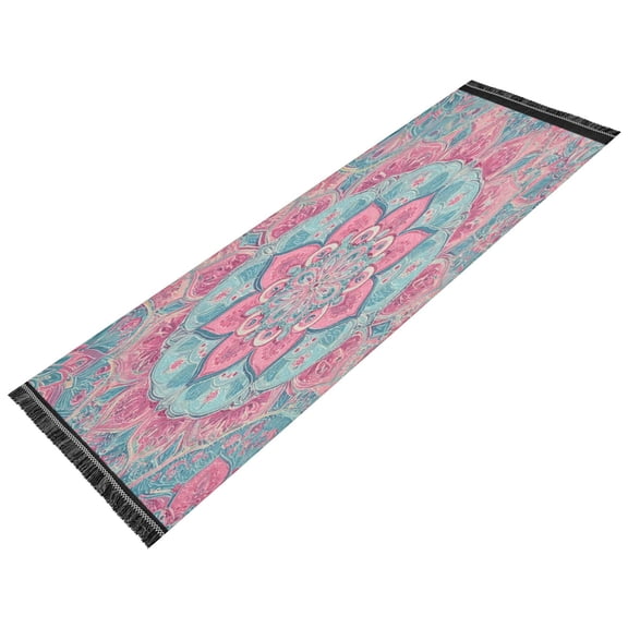 Vintage Modern Runner Rug,Non Slip Machine Washable 72"x23.5" Polyester Material Pet-Friendly Durable,Applicable to Entryway Rug Living Room Rug Court Pink Green
