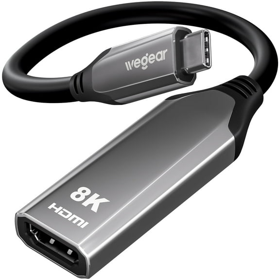 USB C to HDMI Adapter 8K@60Hz, 4K@144Hz Type-C Converter with HDR10 & Dolby Vision, 48Gbps Thunderbolt 3/4 Compatible for iPhone 16/15, Galaxy S23, Laptop, Tablet