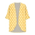 thumbnail image 3 of Womens Beach Coverups, Cardigan for Women Open Front Casual Dots Printed 3/4 Sleeve Shirts, 3 of 4