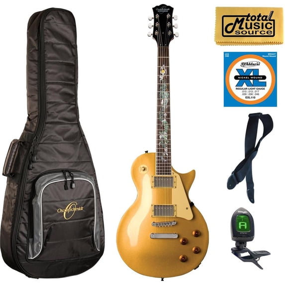Oscar Schmidt OE20 Electric Guitar, Serpentine Gold Bag Bundle, OE20SERPENTG BAGPACK