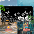 thumbnail image 5 of 1 Pcs 2D Flat License Plate Covers & Frames, Black and White For Decorative Front, Waterproof For Decoration Aluminum License Plate Covers & Frames Cover For Men Women, 12" X 6", 5 of 7