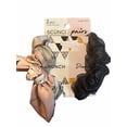 thumbnail image 3 of Scunci Pairs 2-Pcs Scrunchies Black & Floral, 3 of 4