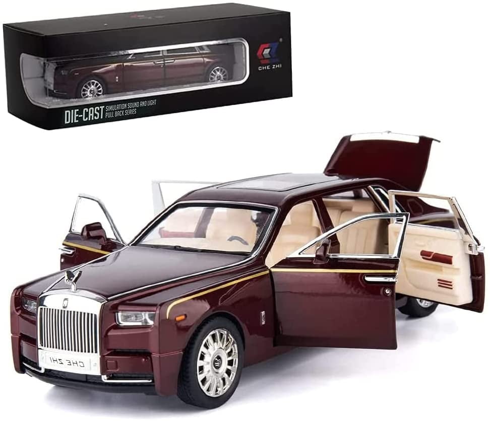 1:24 Rolls Royce Phantom Metal Die cast Model Car Sound Light Pullback Boy Toy