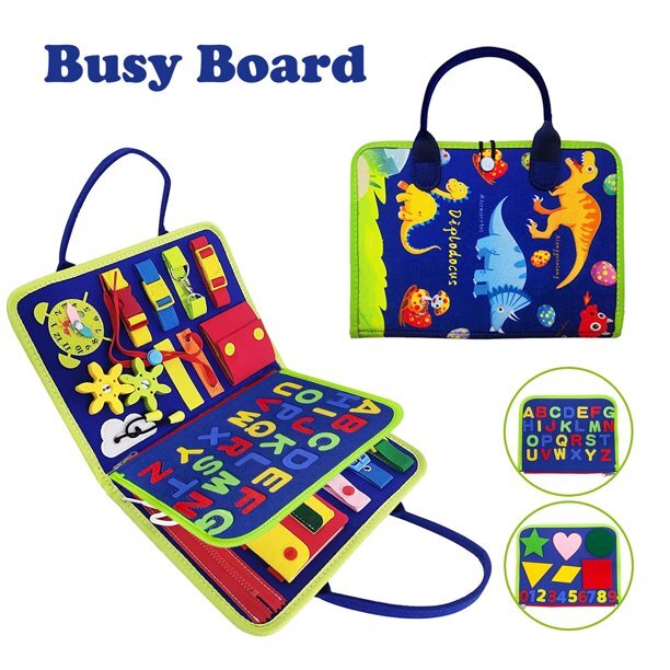 Busy Board Montessori Toys for Toddlers, Sensory Preschool Activity Educational Learning Board