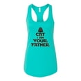 thumbnail image 3 of Cat I Am Your Father Cat Lover Ladies Racerback Tank Top, Tahiti Blue, Large, 3 of 5