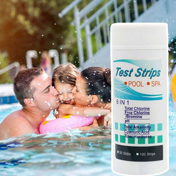 WLAGOOD Pool Test Strips,6 In 1 Pool And Spa Test Strips Kit 50 Accurate Test Strips For Spa, Swimming Pool And Hot Tubs