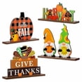 thumbnail image 1 of Wooden Turkey Table Decoration Signs Thanksgiving Day Table Centerpieces Sign Thanksgiving Day Table Topper For Fall Home Party Desk Christmas Ornament Packs Cooking Ornament Mailbox Ornament Pizza, 1 of 4