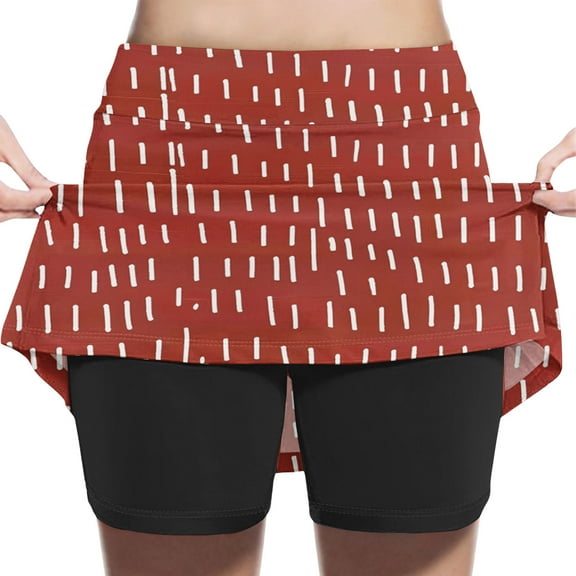 Gamivast Girls Tennis Skort Teen Striped Print Stretchy A-Line High-Waisted Skirt with Built-in Shorts Trendy Skort Casual Sports Back to School Outfits