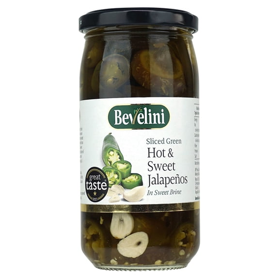 Bevelini Hot & Sweet Jalapenos 400g, Imported from Britain