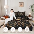 thumbnail image 3 of Homewish Moon Phase Printed Twin Comforter Sets, Butterfly Blossom Bedding Set, Black Reversible 2 Piece, 1 Comforter and 1 Pillowcase, 3 of 6