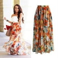thumbnail image 1 of Jupe Femme Hippie Imprimée Taille Haute Jupe Longue Plissée Plage Décontractée Été, 1 of 4