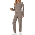 thumbnail image 2 of Fantaslook Two Piece Sets for Women Lounge Sets Casual Long Sleeve Tops and Long Pants Vacation Travel Fall Outfits Pajama Sets, 2 of 8
