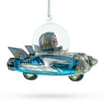 thumbnail image 2 of Santa Riding Spaceship Glass Christmas Ornament, 2 of 4