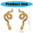 thumbnail image 3 of Retro Style Snake Earrings Accessory Dazzling Snake Earrings Gold Alloy Comfortable Ear Studs Ornament for Long Wear, 3 of 5