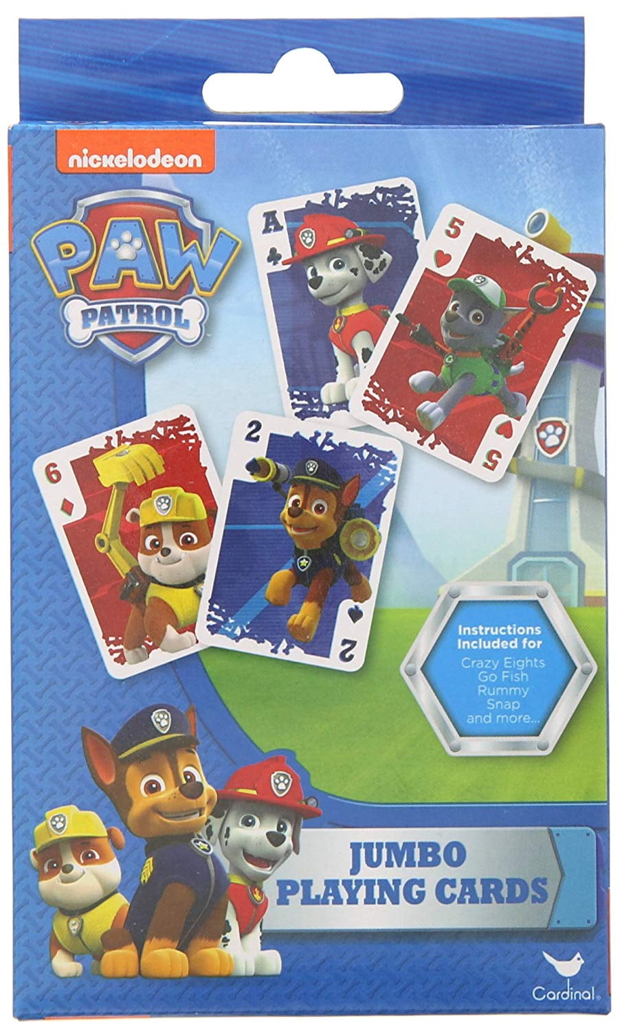 Nickelodeon PAW Patrol JUMBO Playing Cards Games w/Instructions NEW! 