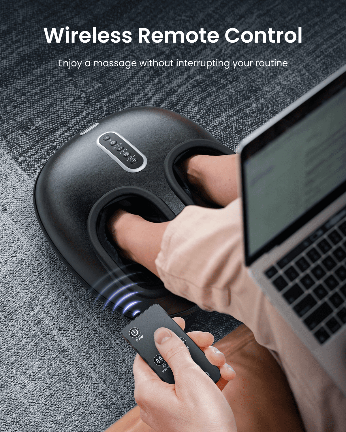 RENPHO 2026 Upgraded Foot Massager with Heat, FSA Eligible Shiatsu Foot Massager for Plantar Fasciitis, Deep-Kneading Feet Massager, Mens Size 12, Black
