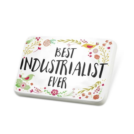 Porcelein Pin Happy Floral Border Industrialist Lapel Badge – NEONBLOND