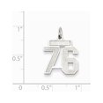 thumbnail image 2 of White Sterling Silver Charm Pendant 76 19 mm 14 Rhodium-Plated Small Satin Number, 2 of 2