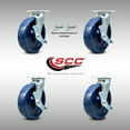 thumbnail image 2 of 8 Inch SS Solid Poly Caster Set with Delrin Bearings 4 Brakes 2 Swivel Locks SCC, 2 of 2
