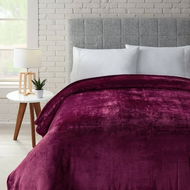 Better Homes & Gardens Luxury Velvet Plush Blanket, Twin, Purple