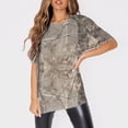 thumbnail image 2 of HOT!Maojin Ropa de trabajo de manga corta con cuello redondo y bolsillos para mujer, Tops estampados, Tops de verano para mujer, 2 of 7